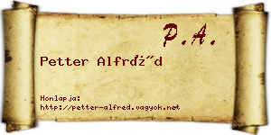 Petter Alfréd névjegykártya